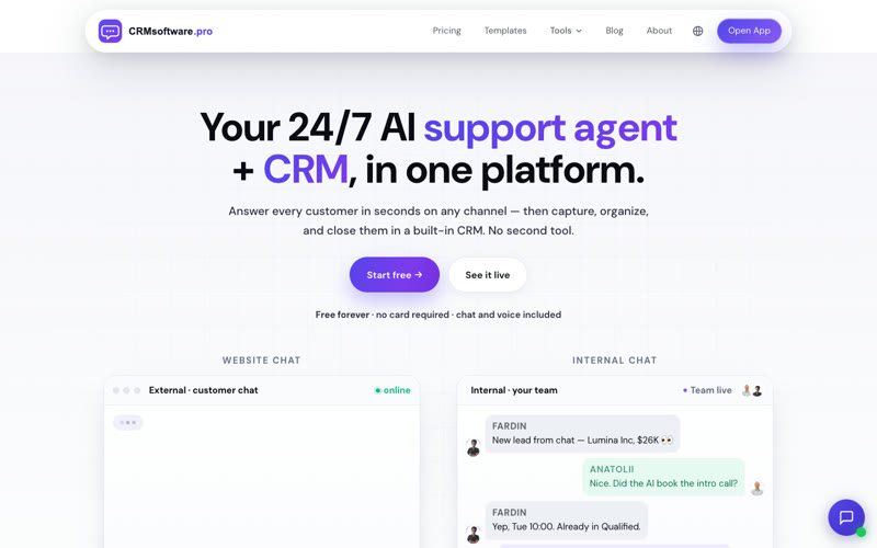 CRMsoftware.pro website